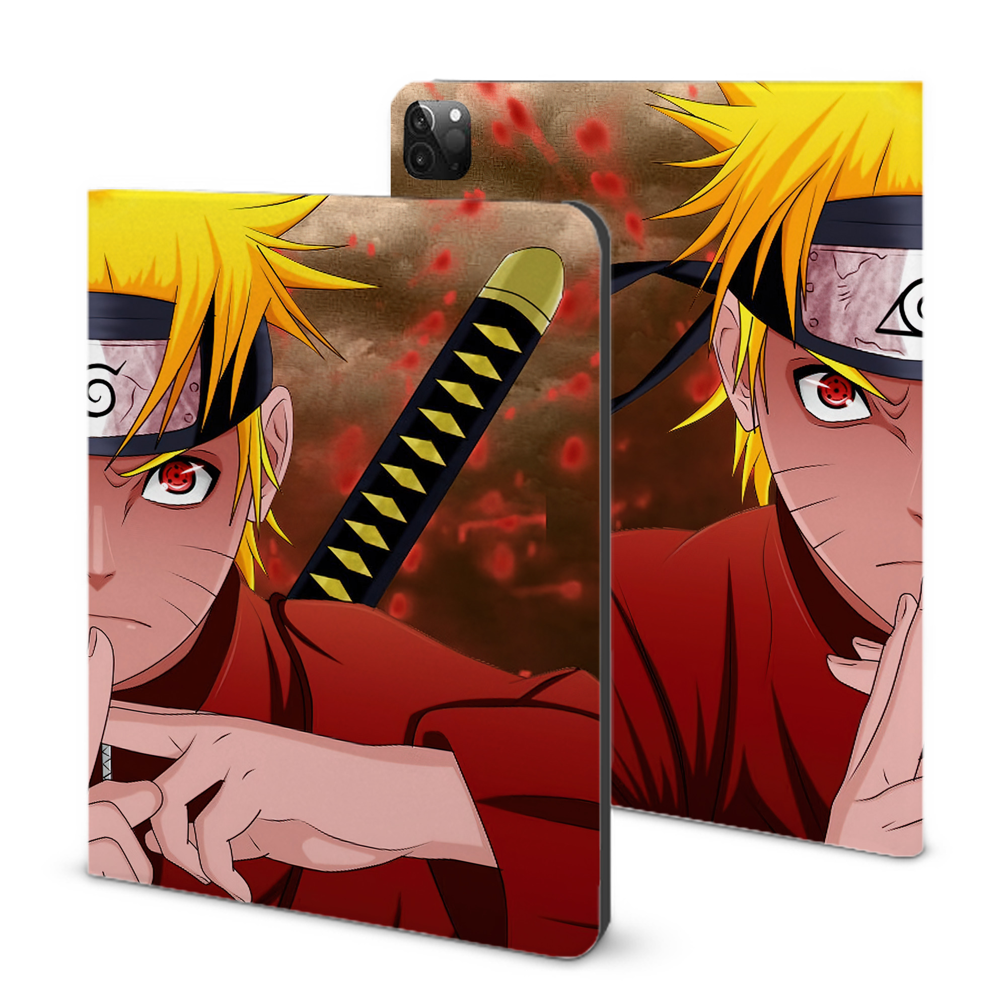 （画像用） NARUTO -ナルト- NARUTO -ナルト- 疾風伝 IPadケース ペンホルダー付き ブックスタイルデザイン